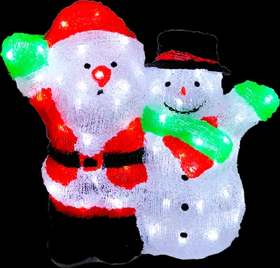 Immagine prodotto di Babbo Natale in acrilico + pupazzo di neve 90 LED bianco freddo illuminazione esterna