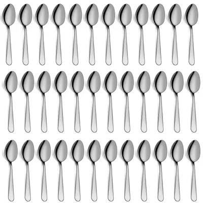 Produktbild von Omgoods – Set mit 36 Dessertlöffeln und Tafellöffeln aus Edelstahl