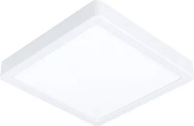 A white square LED ceiling light is shown from a slightly elevated angle against a white background.