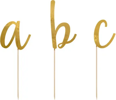 Produktbild von Cake Topper Buchstaben Papier gold, 53 Stück