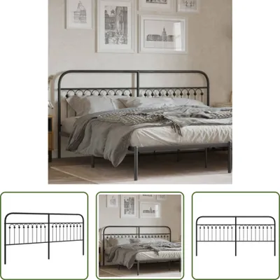 Produktbild von The Living Store Kopfteil Metall Schwarz 200 cm