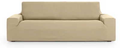 4-Sitzer-Bankbezug elastisch, beige, 240 x 70 x 110 cm, Polyester-Baumwolle