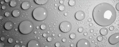 Produktbild von Wallario Poster - Wassertropfen in schwarz weiß, Kunstdruck Größe: 50 x 125 cm