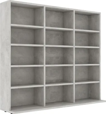 Immagine prodotto di vidaXL Scaffale per CD Grigio cemento 100x23x89,5 cm in materiale derivato dal legno