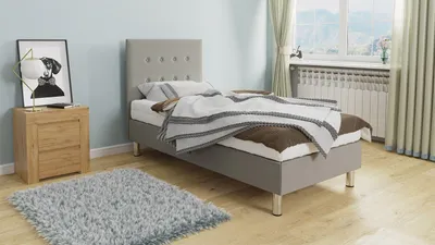 Obrázek produktu pro Kontinentální jednolůžková postel 80x200 NECHLIN 1 - světlá šedá