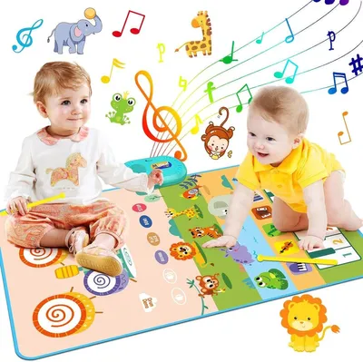 Produktbild von Minicee 3-in-1 Musikmatte – Baby Spielmatte mit Piano, Trommel & Tiergeräuschen