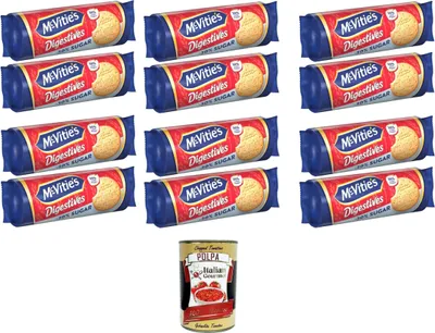 Produktbild von McVitie's Digestives Kekse 30% Weniger Zucker 12x 300g + e Italian Gourmet Polpa 400g