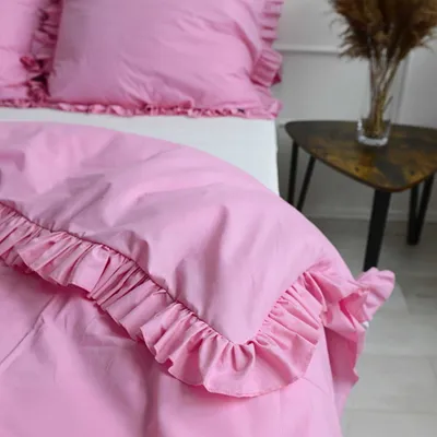 Produktbild von Bettwäsche Mit Rüschen Schlafzimmer Bettdeckenbezug 140x200 cm Rosa