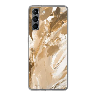 Produktbild von MuchoWow® Handyhülle Schutzhülle Hülle für Samsung Galaxy S21 Farbe - Gold - Beige Silikon Softcase Handy Hülle - Softcase