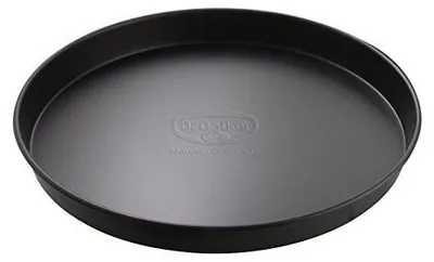 Zdjęcie produktu dla Dr Oetker blacha do pizzy i ciasta Ø 28 cm, blacha do pieczenia soczystych ciast i chrupiącej pizzy, stalowa forma do ciasta z powłoką nieprzywierającą