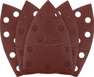 Immagine prodotto di GRAPHITE Carta abrasiva velcrata delta 102x152 mm, 5 pezzi, con 11 fori di aspirazione; ossido di alluminio; per legno, metallo, plastica, vetro, cartongesso