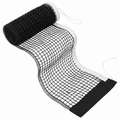 Zdjęcie produktu dla Siatka do tenisa stołowego, czarna, wykonana z polietylenu (PE), o wymiarach 182 x 15,2 cm, przeznaczona do stołów składanych