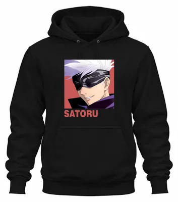 Zdjęcie produktu dla Satoru Gojo Jujutsu Kaisen Blindfold Anime Aesthetics Fan Gift Uni Bluza z kapturem, Czarny, S