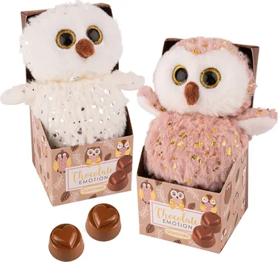 Immagine prodotto di Günthart Cioccolato Emeotion con gufo di peluche Assortito 54g