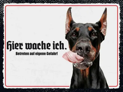 Produktbild von vianmo Holzschild 30x40 cm Doberman hier wache ich Tier Haustier
