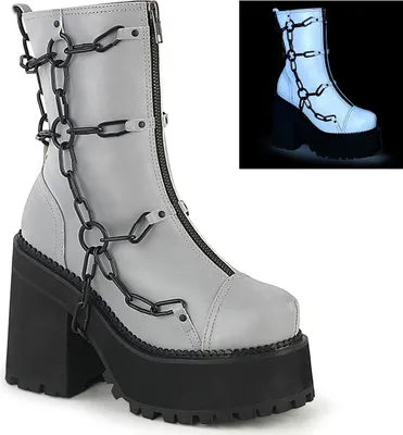 Produktbild von ASSAULT-66 Damen Booties von DemoniaCult, Grau , EU 36, US 6