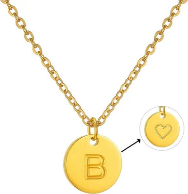 Image de Initiales Collier Femme Or Lettre Pendentif Cœur Cadeau