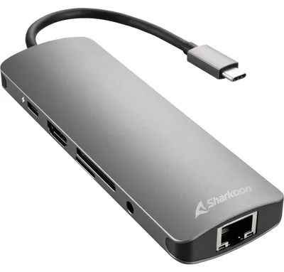 Image de Sharkoon USB 3.0 Type C Combo Adapter cartes d'interface/adaptateur HDMI, RJ-45, USB 3.2 Gen 1 (3.1 Gen 1)