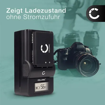 Produktbild von CELLONIC D-BC92,K-BC92 Ladegerät für D-LI92 kompatibel mit Pentax X70 / Optio I-10 / Optio RZ10 / Optio WG-1 GPS, WG-50 Ladestation mit Display, Ladekabel, Akkuladegerät Charger, Auflader