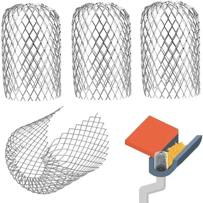 Produktbild von 4er-Pack Metall-Dachrinnenschutz aus hochwertigem Aluminium – flexibles, dehnbares Filtersieb mit feinmaschigem Gewebe zur zuverlässigen Absicherung von Fallrohren und Dachrinnen. Ideal als Laubschutz gegen Blätter, Äste, Dachmoos, Erde und Schmutz; verhindert Verstopfungen, schützt vor Nagetiereinbruch und reduziert Reinigungsaufwand deutlich. Passend für Rohre mit 2–4 Zoll Durchmesser (rund oder rechteckig), einfach einzusetzen und langlebig wetterfest.