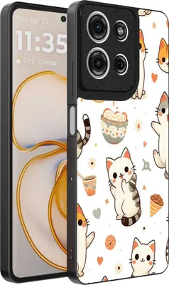 Produktbild von Geeignet für Motorola Edge 50 Telefon Fall mit Katze drucken - TPU zurück Abdeckung Fall Katze Design - Smartphonica
