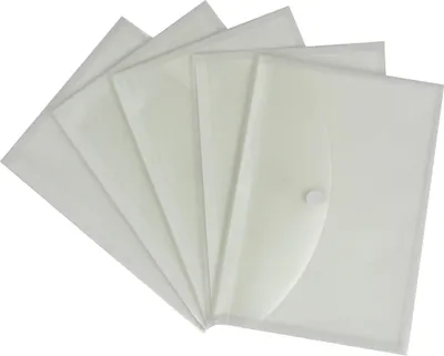 Imagen del producto de Funda para documentos, paquete de 5 unidades, tamaño A4, de plástico transparente, para organizar
