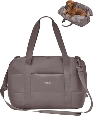 Imagen del producto de Bolsa transportadora para perros pequeños, hasta 10 kg. 2 en 1: bolsa transportadora y transportín. Dimensiones: 41 x 21 x 34 cm. Color: beige
