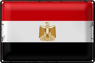 Produktbild von Blechschild Flagge Ägypten 30x20cm Retro Flag of Egypt