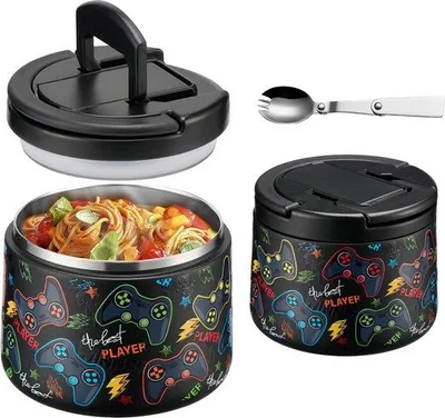 Produktbild von Thermogeschirr für Lebensmittel - warmhaltebehälter - 420 ml - schwarz - rostfreies Stahl
