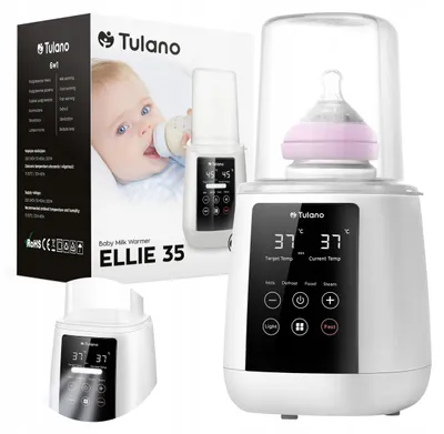 Produktbild von Tragbarer 6-in-1-Flaschenwärmer Tulano Ellie 35: 3-6 Min, Sterilisation, Nachtlicht