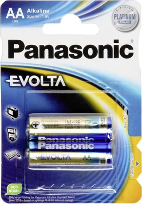 Zdjęcie produktu dla Panasonic Evolta AA, Jednorazowa bateria, Alkaliczny, 1,5 V, 2 szt., Niebieski, AA
