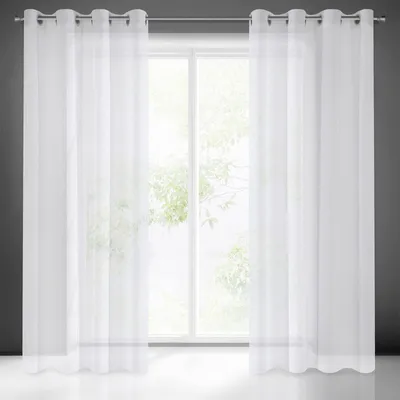 Transparenter Vorhang mit Ösen, 140x250 cm, weiß, 1 Stück