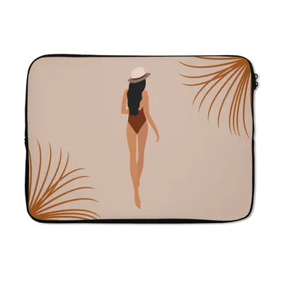 Produktbild von MuchoWow® Laptop Hülle 14 ZollSommer - Frau - Abstrakt Laptoptasche - Laptoptasche - Stoßsicher - Schutzhaube