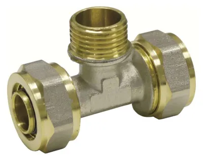 Image de Raccord de Chauffage, Té Fileté, Raccord Laiton 26 mm