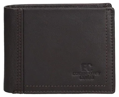 Immagine prodotto di Portafoglio da uomo Coveri Collection, in vera pelle, nero, compatto, dimensioni 12x10 cm