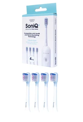 Zdjęcie produktu dla ZENT Końcówki do szczoteczki sonicznej SoniQ+, Zestaw 4 końcówek na cały rok