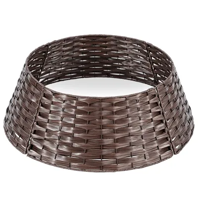 Produktbild von Salcar 60 cm Weihnachtsbaumrock Abdeckung Christbaumständer aus Poly-Rattan, Braun