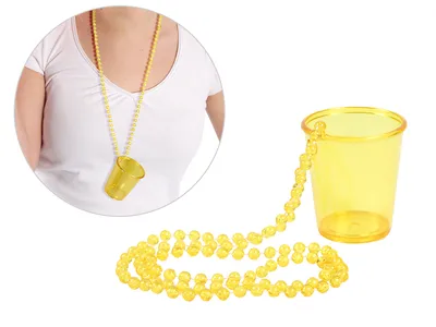Produktbild von Schnapsglas mit Kette zum umhängen: gelb Variante wählen: gelb