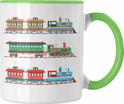 Produktbild von Trendation - Züge Tasse Geschenk Eisenbahner Lokführer Spruch Lokomotive Geschenkidee Eisenbahn Modelleisenbahn (Grün)