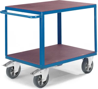 Produktbild von Rollcart Schwerer Tischwagen mit 2 Ladeflächen aus Siebdruckplatten 1200x800mm