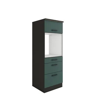 Produktbild von Optifit Backofenhochschrank mit Auszügen Verona405 BxTxH 60 x 60 x 174,4 cm grün matt zerlegt Anschlag reversibel KUVE M