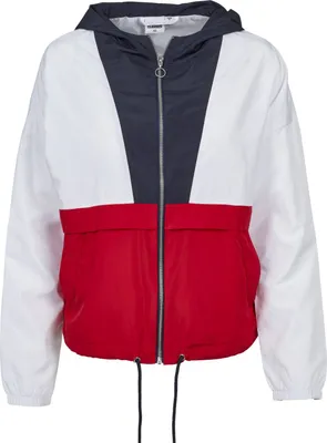 Immagine prodotto di Urban Classics Donna Giacca a vento oversize 3-Tone navy/bianco/rosso fuoco - XS