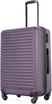 Produktbild von AIORBER Koffer, 24 Zoll, ABS-Material, TSA-Zollschloss, großes Fassungsvermögen, für Reisen, Geschäftsreisen,4 Rollen, 68x44,5x27,5cm, Dunkelviolett