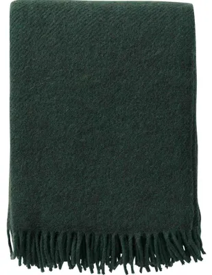 Produktbild von Klippan Gotland Wolldecke aus Schurwolle 130x200 cm: flaschengrün Farbe: flaschengrün