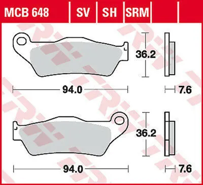 Immagine prodotto di Set di pastiglie freno, freno a disco TRW MCB648