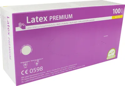 Produktbild von Medi-Inn Latex Premium Einmalhandschuhe puderfrei (Größe: S, 10 x 100 = 1000 Stück)
