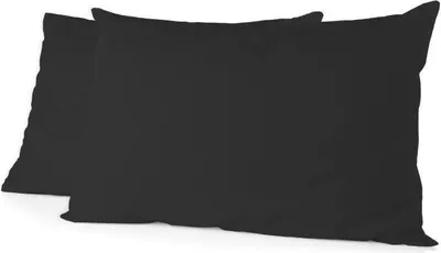 Produktbild von 2er-Set Kissenbezüge – – HP72081 – 82 g Mikrofaser – 50 x 70 cm – Schwarz