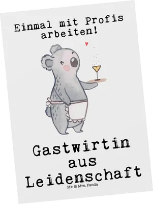 Produktbild von Mr. & Mrs. Panda Postkarte Gastwirtin Leidenschaft - Weiß - Geschenk, Postkarten, Kneipe, Grußkarte, Rum, bildkarte, Spruch, Bar, Motivkarte, Ansichtskarten