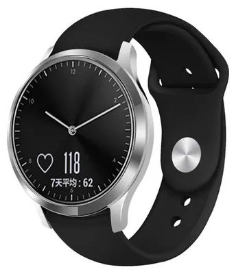 Produktbild von By Qubix passend für Garmin Venu 3s / Vivoactive 4s / Venu 2s / Vivomove 3s / Forerunner 255s / 265s - Sportarmband - Größe: Small - Schwarz
