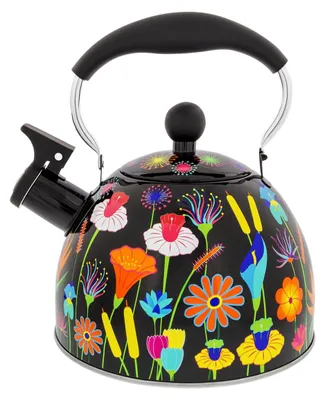 Pfeifkessel 1,8 L, Blumenmotiv, für alle Herdarten inkl. Induktion